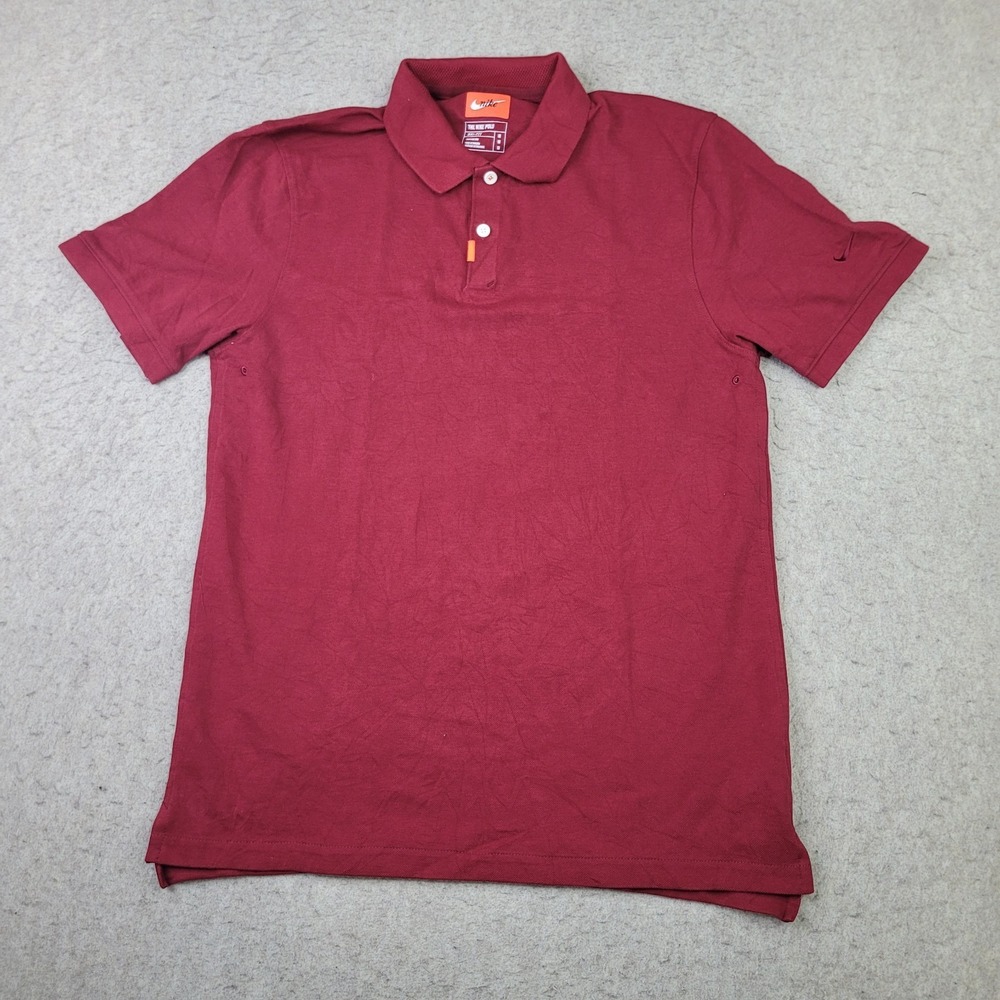 The Nike Polo Dri Fit Short‎ Sleeve Mens M Maroon Red Golf Performance Stretch